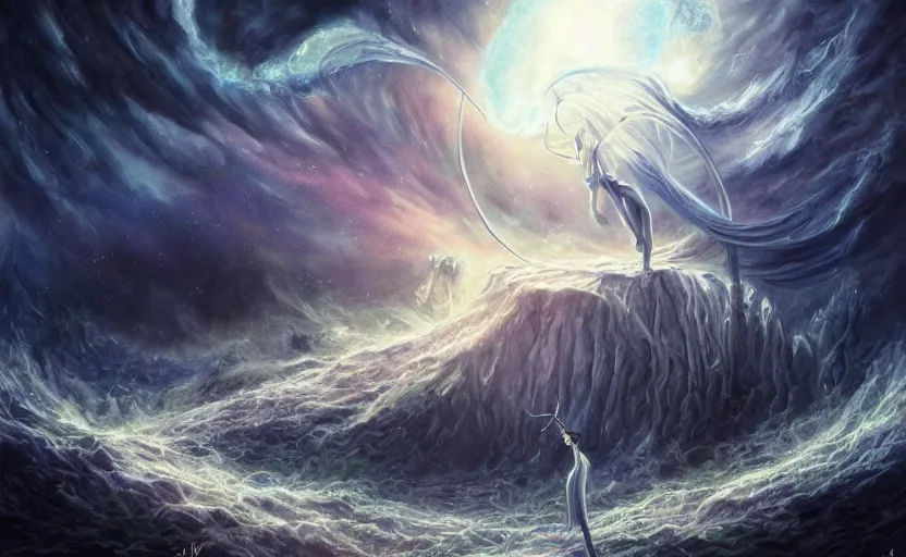 Image similar to the dream vortex consumes the hope of mankind, high fantasy, art, deviant art, painting, detailed, faces