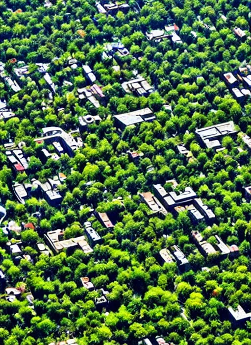 Image similar to a city made out of trees