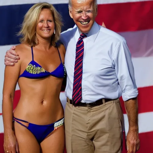 Image similar to joe biden in a bikini