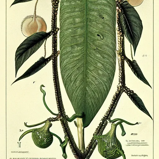 Image similar to ceropegia woodii scientific illustration by ernst haeckel