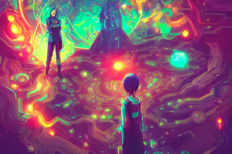 Image similar to magic skill danger sense inside matrix deepdream radiating a glowing aura stuff loot legends stylized digital illustration video game icon artstation lois van baarle, ilya kuvshinov, rossdraws,