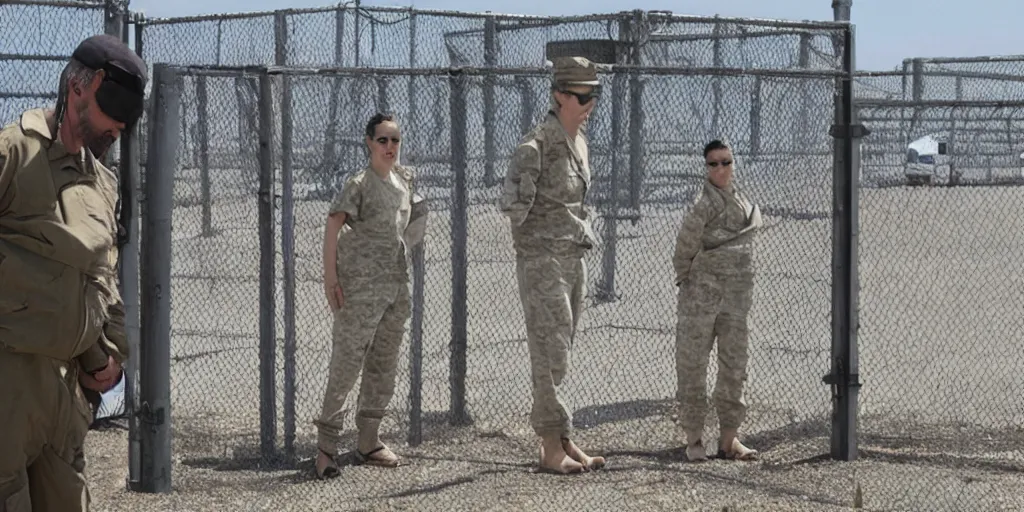 Prompt: camp x-ray, guantanamo bay prison