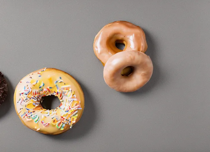 Prompt: filthy donut coin, professional food photography, studio lighting, plating