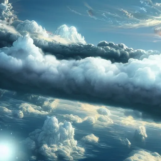 Image similar to epic floating cloud city in the sky, highly detailed digital illustration, hyper realistic, mesmerizing, 4k, HD