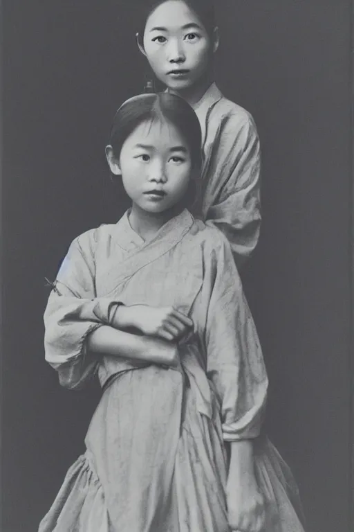 Prompt: ultra realistic vintage photo portrait of a asian girl, by Annie Leibovitz,