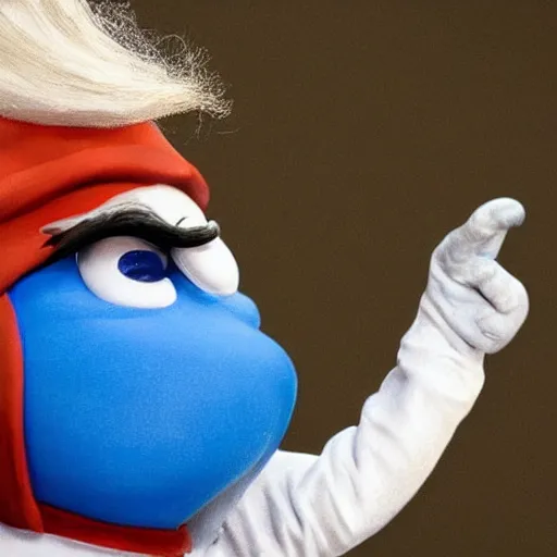 Image similar to donald trump as a smurf