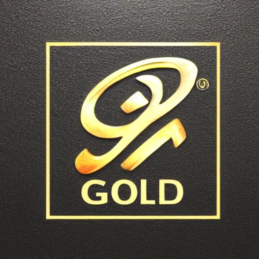 Image similar to logo giving gold oil painting