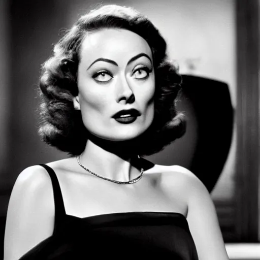 Prompt: Olivia Wilde in Witness for the Prosecution (1957).