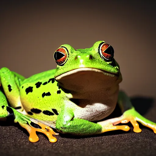 Prompt: a portrait photo of frog dog rabbit gecko, award winning photography, 5 0 mm