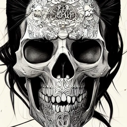 Prompt: anime manga skull portrait elvis, king, skeleton, intricate, elegant, highly detailed, digital art, ffffound, art by JC Leyendecker and sachin teng