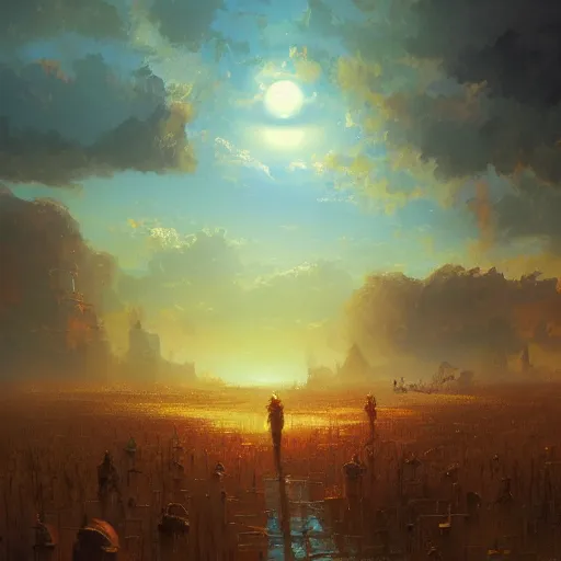 Image similar to a painting of the eyes of the sun by marc simonetti, high detail, trending on artstation