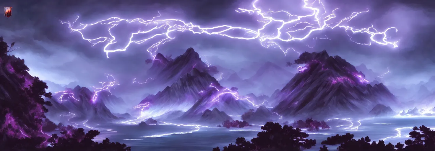 Image similar to mortal kombat location for duel atte painting, thunder, firestorm, gray color scheme, v - ray, houdini, blue, purple omnious sky, by hokusai, google, artstation