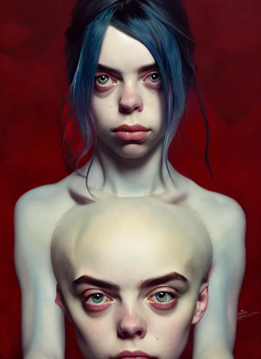 Prompt: Overlord Billie Eilish, body portrait, slight smile, highly detailed, digital painting, artstation, concept art, sharp focus, illustration, art by wlop and greg rutkowski and alphonse mucha and artgerm