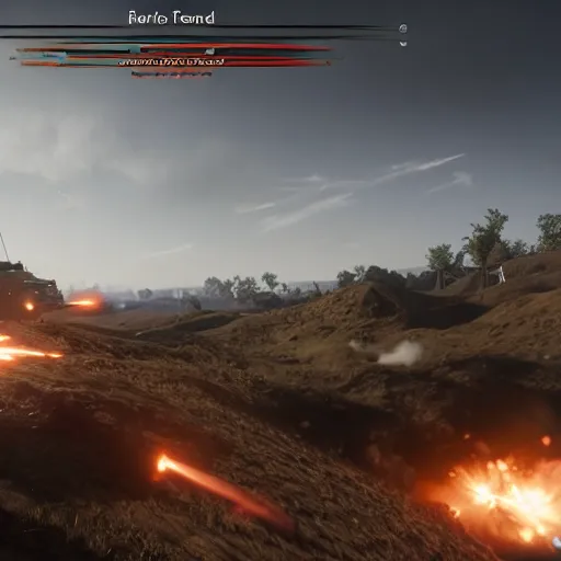 Image similar to Battlefield 1 screenshot, tanks