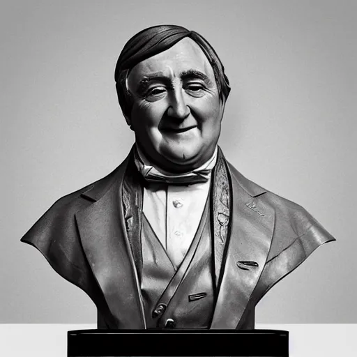 Image similar to amazing lifelike award winning marble bust of Bernard manning trending on art station artgerm Greg rutkowski alphonse mucha arno breker cinematic