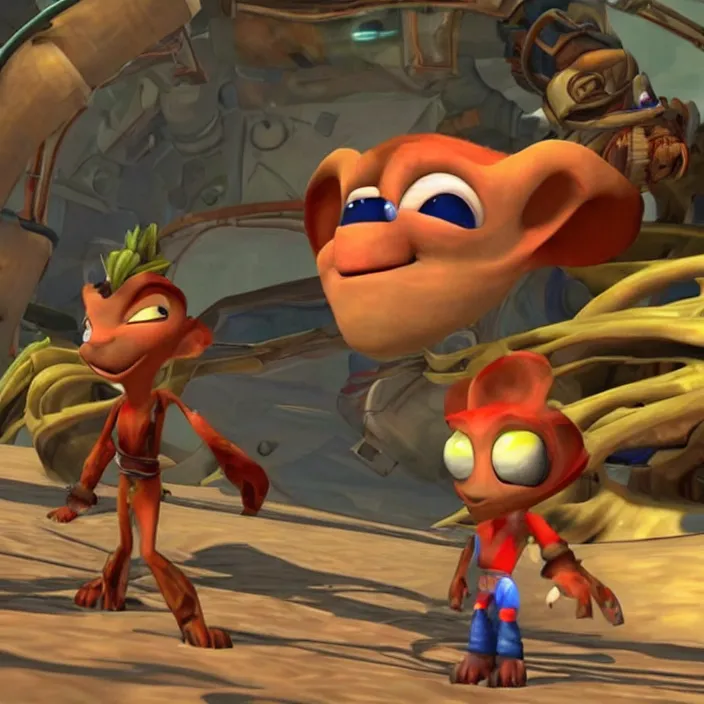 Prompt: elon musk in jak and daxter on the playstation 2