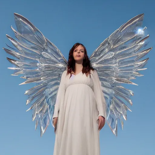 Image similar to photo of an angel with crystal wings