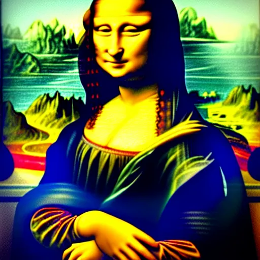 Image similar to mona lisa by lisa frank and jim lee