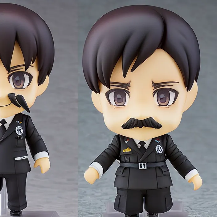 Image similar to An anime Nendoroid of Adolf Hitler with his moustache, figurine, detailed product photo