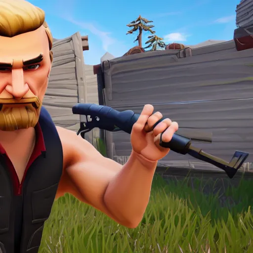 Image similar to vladimir putin as fortnite character, gameplay screenshot