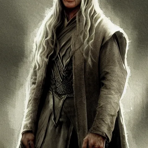 Prompt: fanart of Harrison ford as thranduil