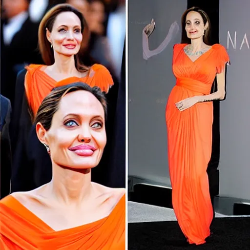 Prompt: angelina jolie is an ( orange )