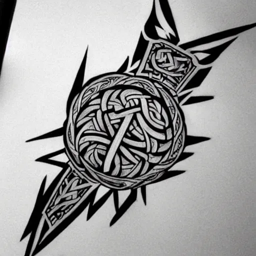 Image similar to tattoo design, stencil, viking