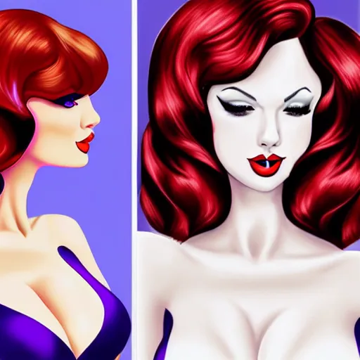 Image similar to Taylor Swift cosplaying as jessica rabbit, by artgerm, deviantart