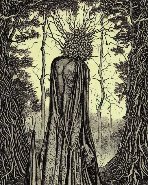 Image similar to the oracle of trees tarot card by dan hillier, masterpiece