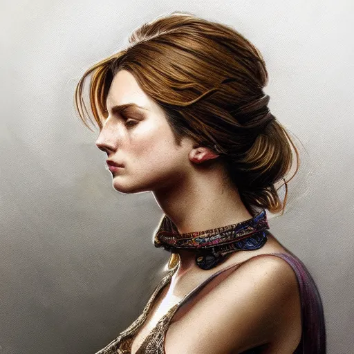 Image similar to ultra realistic illustration, a painting of genderbent tim henson from polyphia, intricate, elegant, highly detailed, digital painting, artstation, concept art, smooth, sharp focus, illustration, art by artgerm and greg rutkowski and alphonse mucha