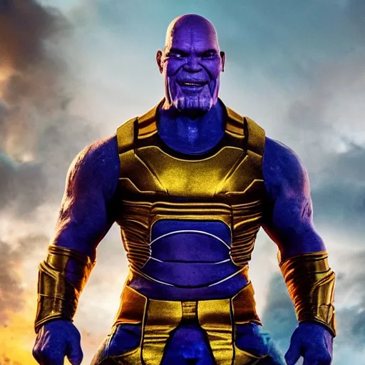 Prompt: Tunku Abdul Rahman as Thanos, movie still, cinematic