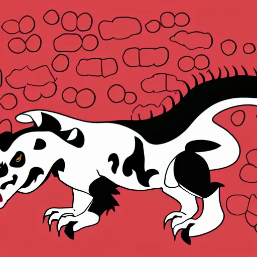 Image similar to vector art of welsh dragon and panda mixed, intercrossed, chimera, adobe illustrator