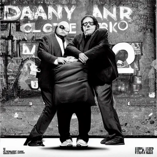 Image similar to Danny devito's new hip hop album, album cover, gangster