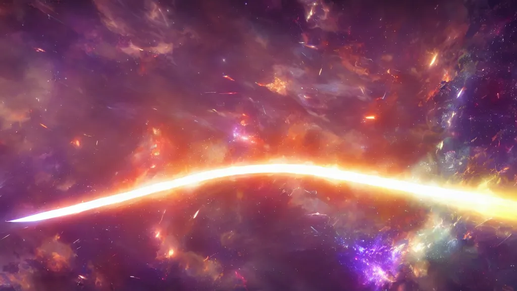 Image similar to a huge divine sword breaks the universe open, hd, hdr, ue 5, ue 6, unreal engine 5, cinematic 4 k wallpaper, 8 k, ultra detailed, high resolution, artstation, award winning