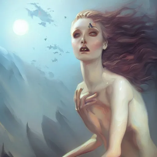 Image similar to a painting in the style of charlie bowater and in the style of charles dulac and in the style of peter mohrbacher.