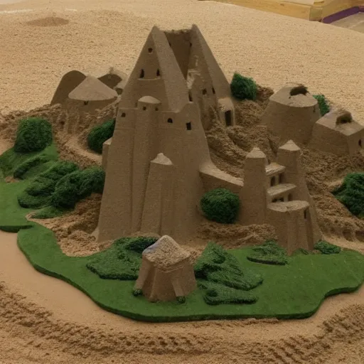 Image similar to the shire as a sandcastle