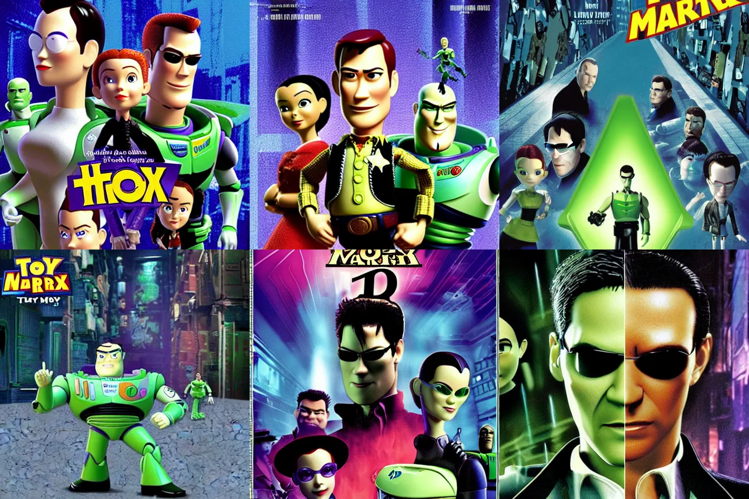 Prompt: The matrix movie in the style of the toy Story movie