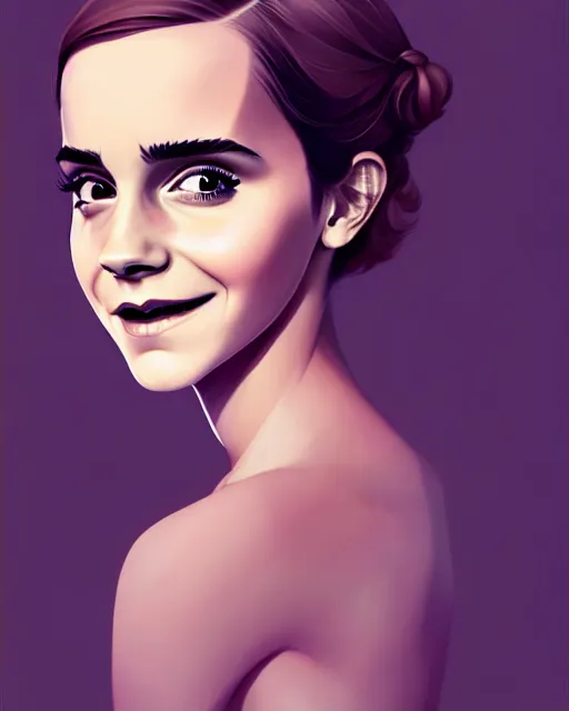 Prompt: beautiful full body Emma Watson smiling illustration by lois van baarle and loish and ross tran and rossdraws and sam yang and samdoesarts and artgerm and Cecil Beaton, Lee Miller, Irving Penn, David Bailey