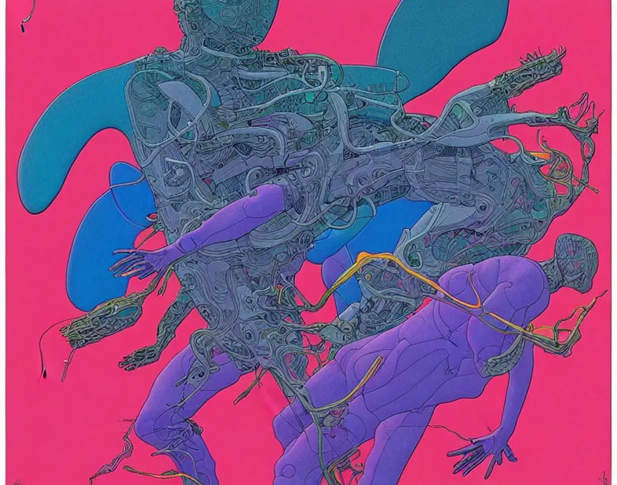 Image similar to ( ( ( ( the end ) ) ) ) by mœbius!!!!!!!!!!!!!!!!!!!!!!!!!!!, overdetailed art, colorful, artistic record jacket design