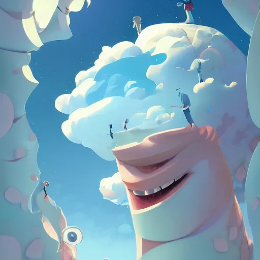 Image similar to cartoon face gediminas pranckevicius from all perspectives by rhads, makoto shinkai and lois van baarle, ilya kuvshinov, rossdraws global illumination