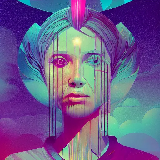 Image similar to a goddess by Petros Afshar and Beeple