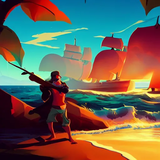 Image similar to painting treasure on sea of thieves game smooth median photoshop filter cutout vector, behance hd by jesper ejsing, by rhads, makoto shinkai and lois van baarle, ilya kuvshinov, rossdraws global illumination