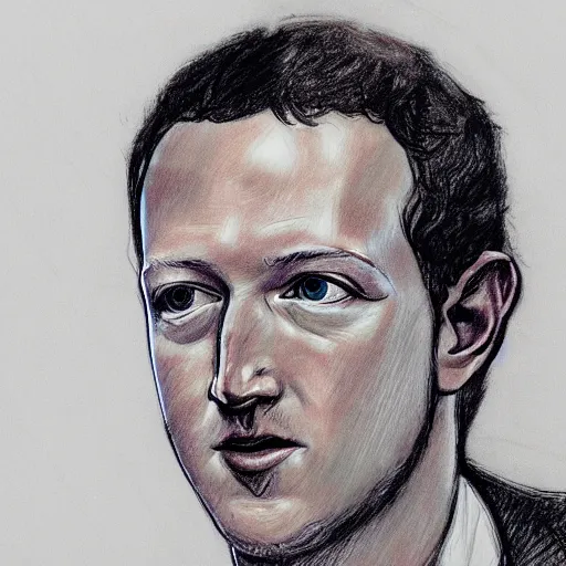 Image similar to mark zuckerburg courtroom sketch, pencil sketch, sketch, released by the sun