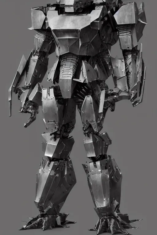 Prompt: skinny full body heavy armor armored core, hyper detailed cinematic rendering, hyper detailed, weathering armor plating, endoekeleton exposure, 8 k, octane render, unreal engine, ray tracing