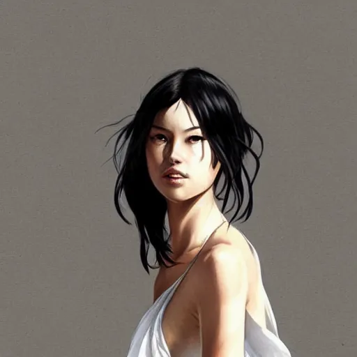 Prompt: cassandra cain wearing a white silk sundress!!!, attractive, modern, victoria's secret, highly detailed, digital painting, artstation, concept art, smooth, sharp focus, illustration, art by artgerm, greg rutkowski