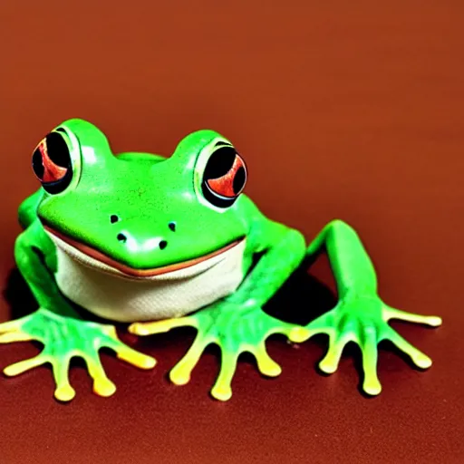 Prompt: a stuffed frog
