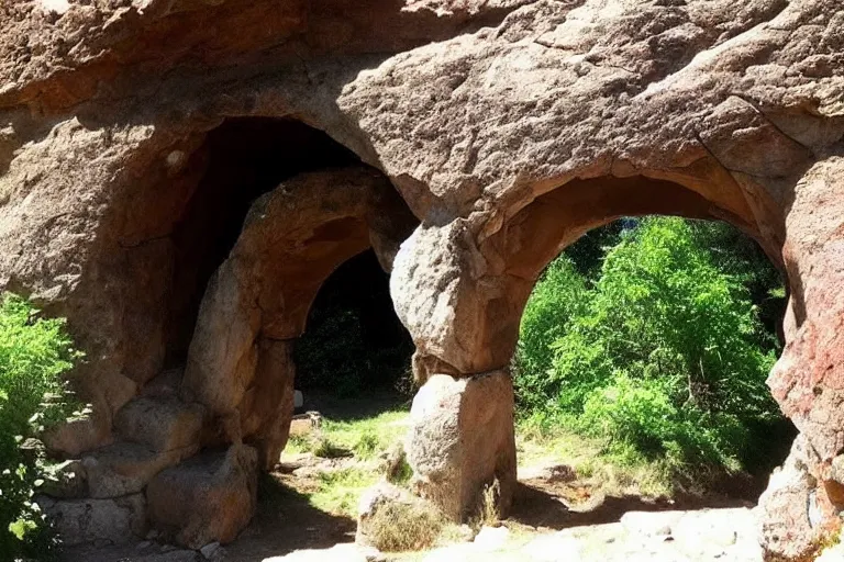 Image similar to 📷 A beautiful looking nature scene seen through an natural arch of stone ✨