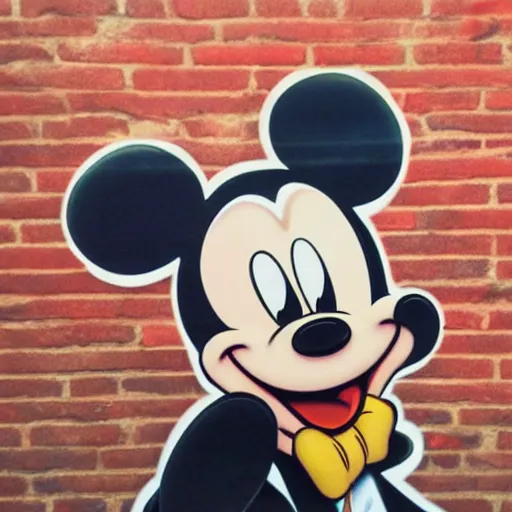 Prompt: Mickey airbrush gangster