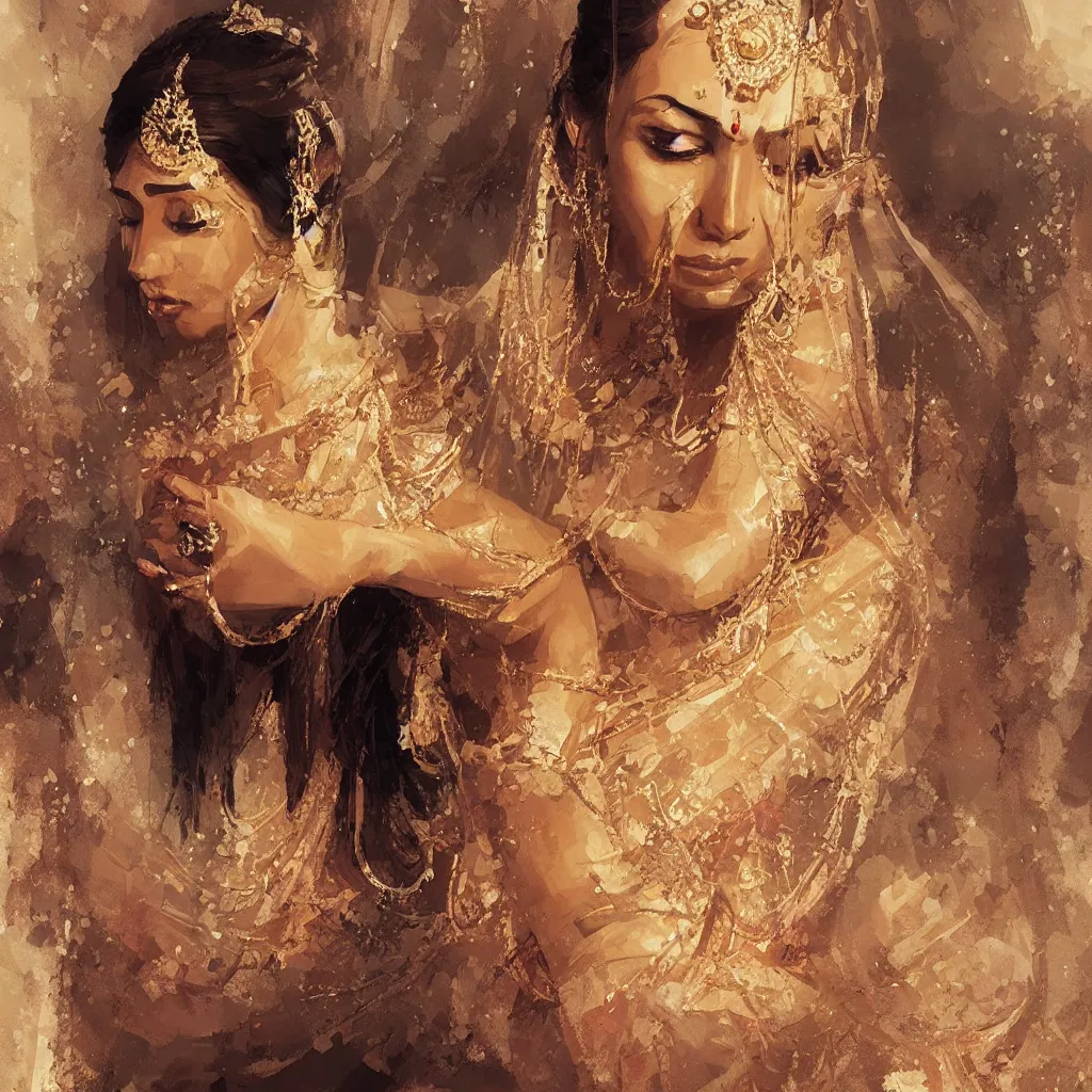 Prompt: an art of an elegant hindu princess, extremely detailed art by greg rutkowski