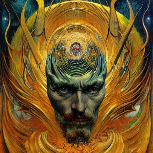 Image similar to Divine Chaos Engine by Karol Bak, Jean Delville, and Vincent Van Gogh, Van Gogh